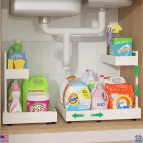RL0045-WH-2 VISIT THE REALINN STORE Expandable Sink Organizer