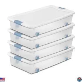 14988004 VISIT THE STERILITE STORE Wheeled Storage Box Shoes