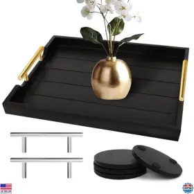 240012 VISIT THE SXNOWS STORE Wooden Coffee Table Tray Set