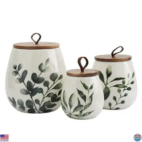 B08NXXV8S5 VISIT THE TTU STORE Ceramic Canister Set Stoneware