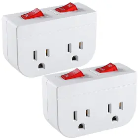 VS-LA65-2WT VSEER Grounded Outlet Double Switch Port Plug