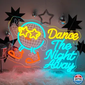 B0FBWZFKHR WANXING Music Neon Sign Disco Ball Light Up Design