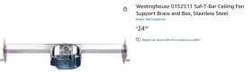 392368515259 WESTINGHOUSE Pack Saf Bar Ceiling Fan Brace Box