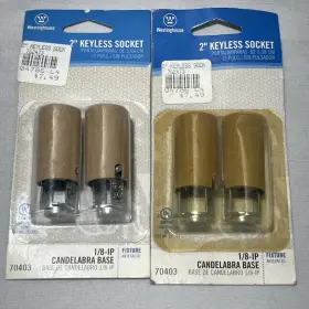 70403 WESTINGHOUSE Ip Candelabra Base Keyless Sockets Nos