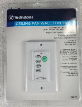 77875 WESTINGHOUSE Ceiling Fan Wireless Speeds Light Wall