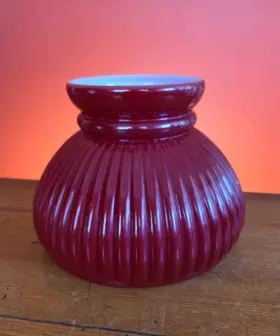 84093 WESTINGHOUSE Cranberry Student Glass Globe Rib Shade