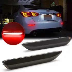 TL79BK X-XOTIC TECH Rear Bumper Reflector Brake Light Flowing