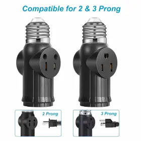 711181783377 YENMOP Prong Light Bulb Outlet Socket Plug #2