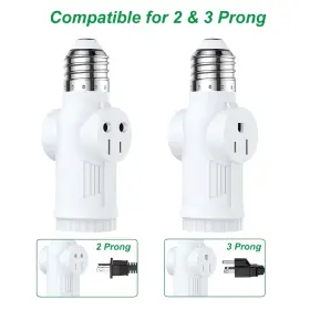 733430664411 YENMOP Prong Light Bulb Outlet Socket Plug Sock #2