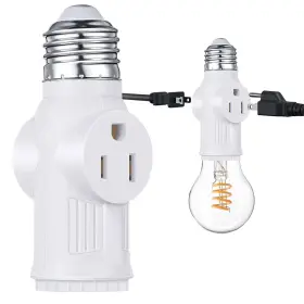 733430664411 YENMOP Prong Light Bulb Outlet Socket Plug Sock