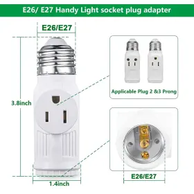 733430664442 YENMOP Prong Light Bulb Outlet Socket Plug Bu #3