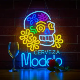 B0DC58V9XM YOOYNEON Beer Cerveza Neon Sign Wall Dimmable Usb