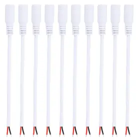 Zaplyte 655692133293 6 Inch Dc Power Cable 20pcs 5.5mm X 2.1mm Barrel Plug Socket Female White