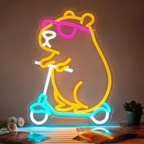 B0DXL2BZNP ZIDONI Capybara Neon Sign Animal Led Light Wall