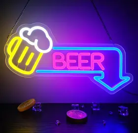 B0F2FGVV5K ZIDONI Beer Neon Led Sign Wall Dimmable Bar