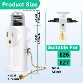 RS-1903 ZQIAN Light Socket Plug Adapter Bulb Outlet #2