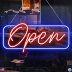 Kavaas 16.5" X 7.7" Led Neon Open Sign With Usb Adapter - Blue/red Light-up. Fixed Price $51.01.