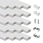 Muzata 20pack 3.3ft /1m Led Channel System With Milky White Cover Lens,silver. Fixed Price $66.29.