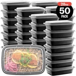 50pcs Reusable Meal Prep Containers 28oz, Microwave Safe Food Storage Boxes With. Fixed Price $39.99.