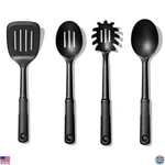 4-piece Nylon Kitchen Tool Set, Heat Resistant, Black Cooking Utensils. Fixed Price $39.09.