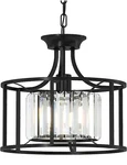Baunoisk Pendant Light Fixture Ceiling Mount Kitchen Black & Crystals Chandelier. Fixed Price $222.22.