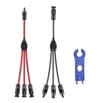 Daohaodeli Solar Connectors 30a 12awg 1-3 Y Branch Adapter Cable Pair Red+black. Fixed Price $11.56.