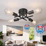 Phaosio 4-light Semi Flush Mount Ceiling Light Fixture, Black Sputnik Modern Far. Fixed Price $36.88.