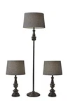 Adesso 1591-01 Classic Set Containing Matching Floor Two Table Lamps, 16" X 1.... Fixed Price $202.80.