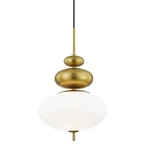 One Light Pendant-aged Brass Finish - Pendants 735-bel-3371002 Bailey Street. Fixed Price $392.00.