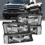Pair Front Lamps Headlights W/bumper Lights For 03-06 Chevy Avalanche Silverado. Fixed Price $47.95.