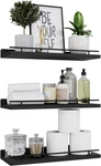 Wopitues Floating Shelves With Black Metal Guardrail, 15.7 Inch,. Fixed Price $35.94.
