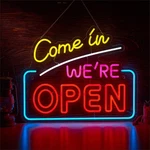 Large Open Neon Sign For Business, 22.8x18.9" Led Light, 12v High Brightness. Fixed Price $114.05.