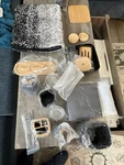 32pcs Black Bathroom Set With Shower Curtain, Rugs & Trash Can Accessories. Fixed Price $68.00.