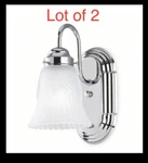 2 Pack- Lumapro 4uzj1 Vanity Wall Light, Frosted Glass, On/off Switch, Chrome. Fixed Price $33.00.