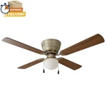 42" Hugger Indoor Ceiling Fan With Single Light, Satin Nickel, 4 Blades. Fixed Price $39.77.