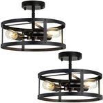 Xpehk 3-light Semi Flush Mount Ceiling Light, Matte Black. Fixed Price $85.65.
