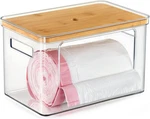 Hudgan Stackable Storage With Bamboo Top For Laundry Room Organization, Clear. Fixed Price $35.12.