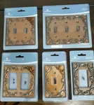Brainerd French Lace Sponged Copper Multiple Gang Toggle Standard Wall Plates. Fixed Price $11.95.