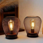 Set Of 2 Metal Cage Led Lantern Battery Powered Lamp Cordless Accent Light With. Fixed Price $46.99.