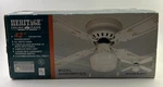 Heritage 42 Ceiling Fan White Metal W/white Blades And Light, 3 Speed & Reverse. Fixed Price $99.99.