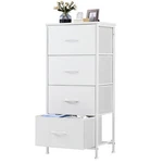 Dumos 4-drawer Nightstand With Removable Fabric Bins, Steel Frame Wood Top. Fixed Price $37.49.