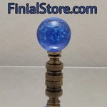 Royal Blue Glow In The Dark Glass Lamp Finial Nickel/polished/antique Brass Base. Fixed Price $21.00.