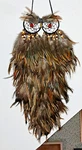 Owl Dream Catcher - Handmade Usa Real Feathers Beads 21"x10" Wall Hanging. Fixed Price $49.95.