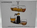 Godinger Barrel Whiskey Decanter And Glasses Set Nob. Fixed Price $45.00.