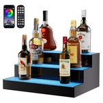 Vevor Led Lighted Liquor Bottle Display Bar Shelf Rf & App Control 16" 3-step. Fixed Price $77.49.