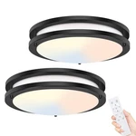 Hepside 2pack Flush Mount Led Ceiling Light With Remote, Dimmable& 3000k-6500.... Fixed Price $55.75.
