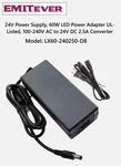 Ul Listed 100-240vac To 24vdc 60w 2.5a Ac/dc Adapter Class Ii. Fixed Price $15.00.