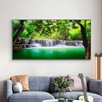 Canvas Wall Art Landscape Waterfall Painting Green Tree Poster Print. Fixed Price $17.90.