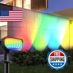 Ensenior Solar Spotlights Outdoor Rgb, 7+1 Color Changing Mode Landscape. Fixed Price $64.44.