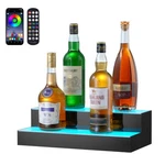 Vevor Led Lighted Liquor Bottle Display Bar Shelf Rf & App Control 16" 2-step. Fixed Price $49.90.